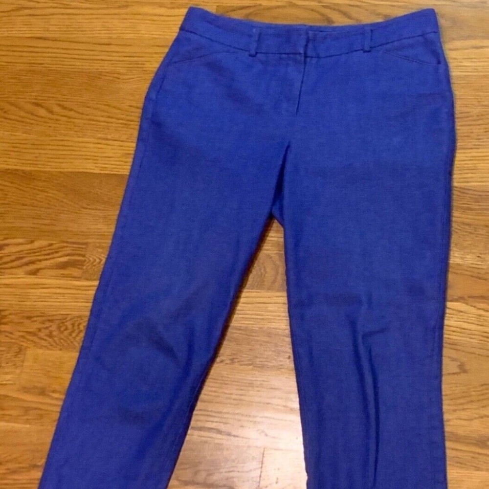 Larry Levine Women's Blue Cropped Pants / Capris - Size: 6 Cotton Blend